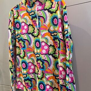 IBKUL MOCK NECK LONG SLEVE UPF+50 1/4  MULTI COLOR